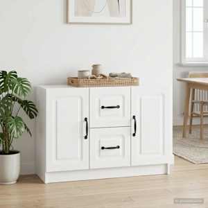 Servírovací skříň Bílá s vysokým leskem 89 x 34,5 x 57 cm - obrázek 4
