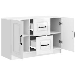Servírovací skříň Bílá s vysokým leskem 89 x 34,5 x 57 cm - obrázek 5