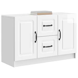 Servírovací skříň Bílá s vysokým leskem 89 x 34,5 x 57 cm - obrázek 3