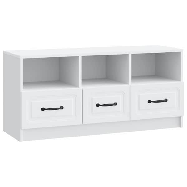 vidaXL Telerikapp sahtliga Valge 102 x 34,5 x 47 cm Tehispuit