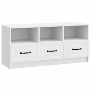 TV omarica s predalom Bela 102 x 34,5 x 47 cm Inženirski les