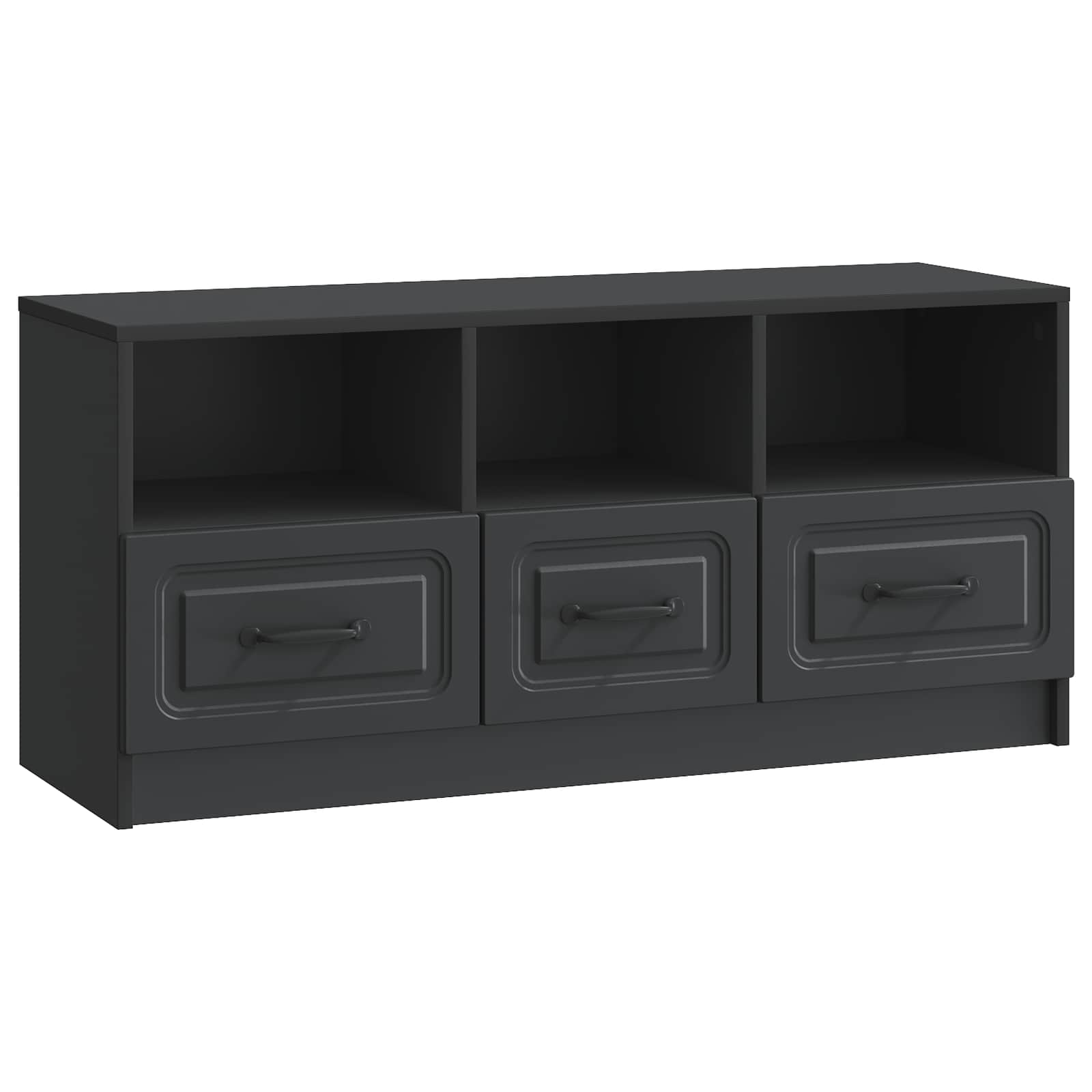 vidaXL Cabinet TV cu sertar Negru 102 x 34,5 x 47 cm Lemn prelucrat