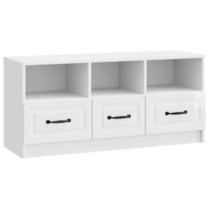 Televizní skříň Bílá s vysokým leskem 102 x 34,5 x 47 cm - obrázek 2