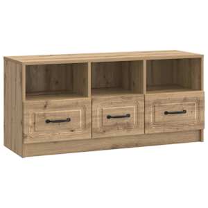 Televizní skříň 102 x 34,5 x 47 cm Dub artisan Kompozitní dřevo - obrázek 2