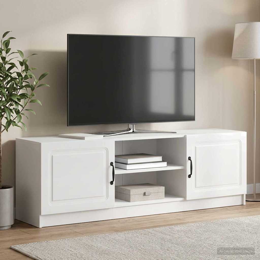 TV omarica Bela visok sijaj 150 x 31 x 47 cm Inženirski les