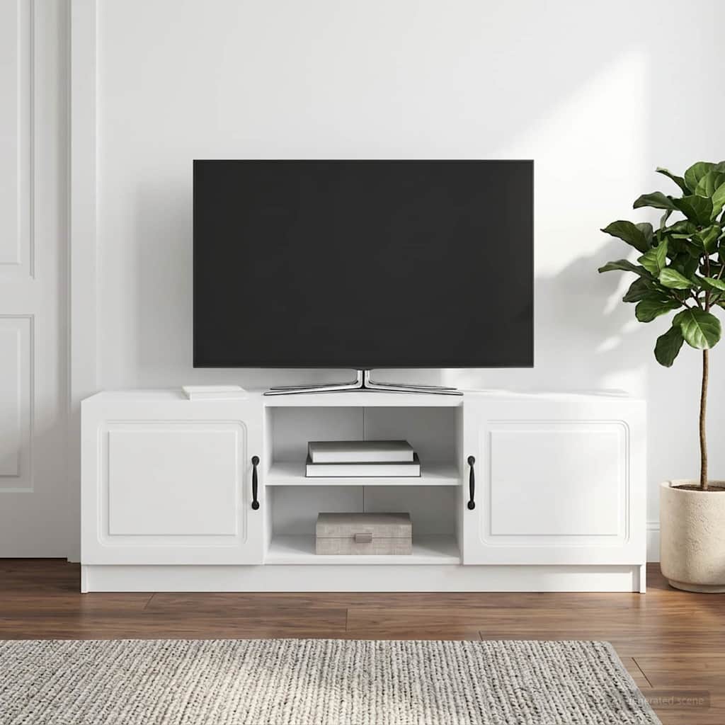 vidaXL TV-kaappi Korkeakiiltoinen valkoinen 150 x 31 x 47 cm