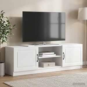 TV omarica Bela visok sijaj 150 x 31 x 47 cm Inženirski les