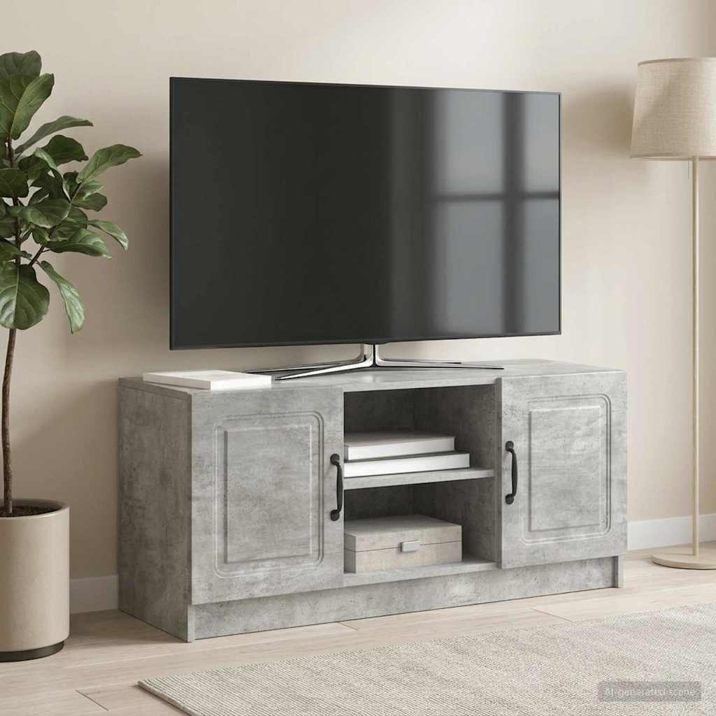 TV-kaappi Betoninharmaa 102 x 34,5 x 47 cm Tekninen puu