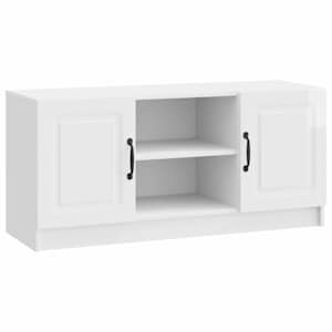 Televizní skříň Bílá s vysokým leskem 102 x 34,5 x 47 cm - obrázek 2