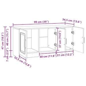 Televizní skříň Černá 99 x 34,5 x 47 cm Kompozitní dřevo - obrázek 12