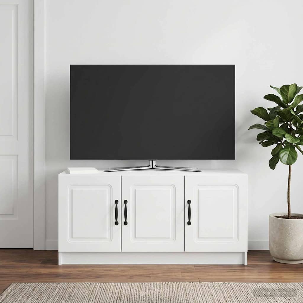 TV-kaappi Korkeakiiltoinen valkoinen 99 x 34,5 x 47 cm