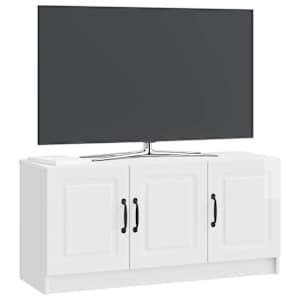 Televizní skříň Bílá s vysokým leskem 99 x 34,5 x 47 cm - obrázek 3