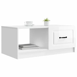 Konferenční stolek Bílá s vysokým leskem 90 x 50 x 37 cm - obrázek 3