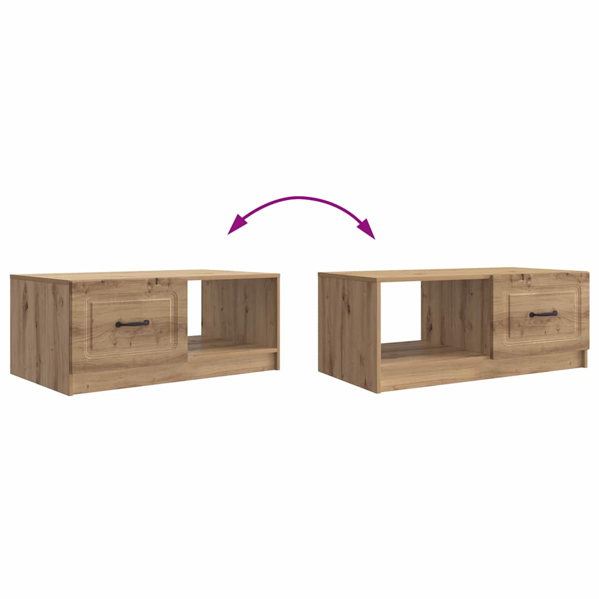 Sofabord 90 x 50 x 37 cm Konstrueret træ - Billede 10