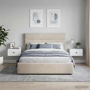 Stenski nočni omarici s predalom 2 pcs Bela 33 x 34,5 x 20 cm