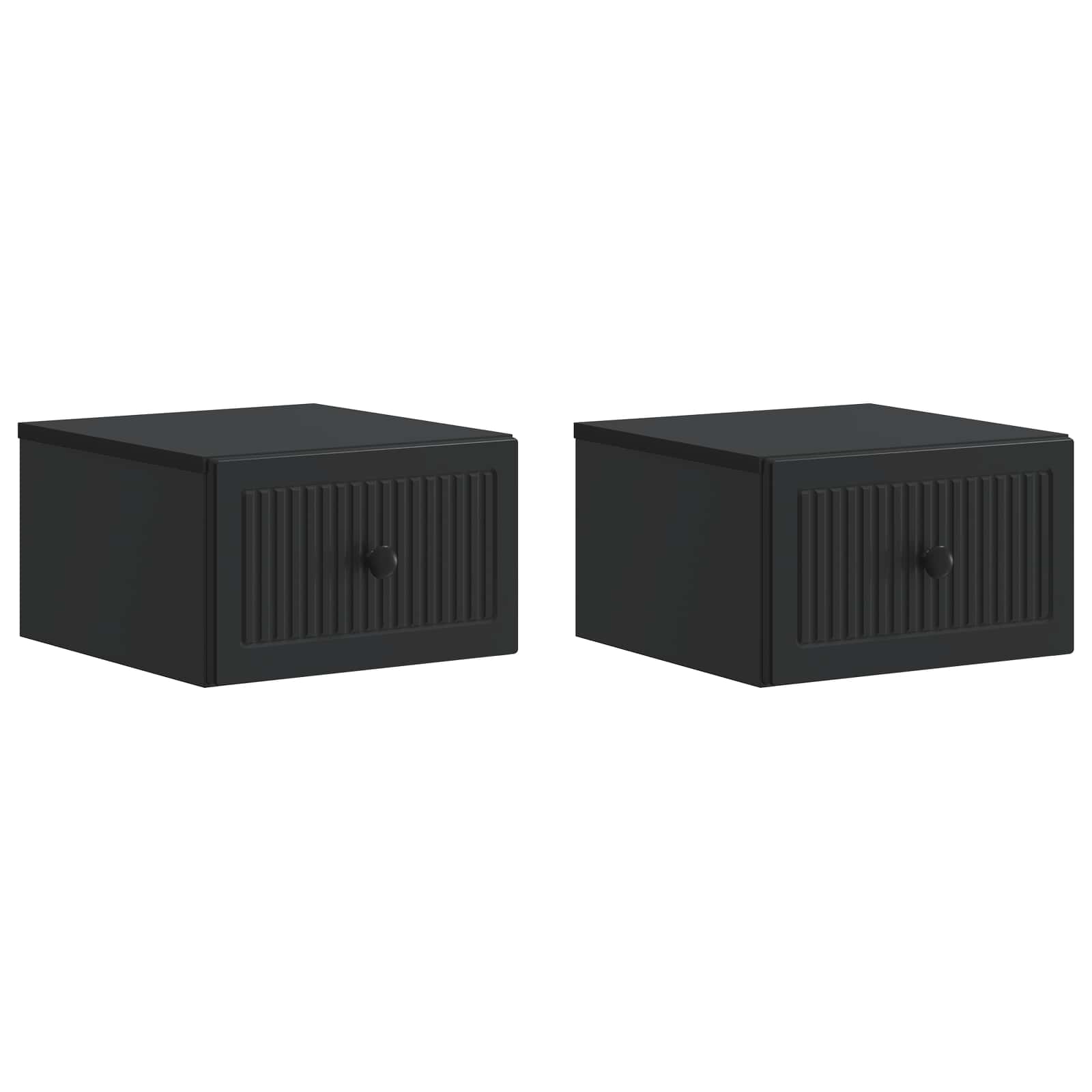 vidaXL Dulap de noapte suspendat 2 pcs Negru 33 x 34,5 x 20 cm
