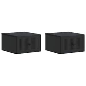 Stenski nočni omarici s predalom 2 pcs Črna 33 x 34,5 x 20 cm