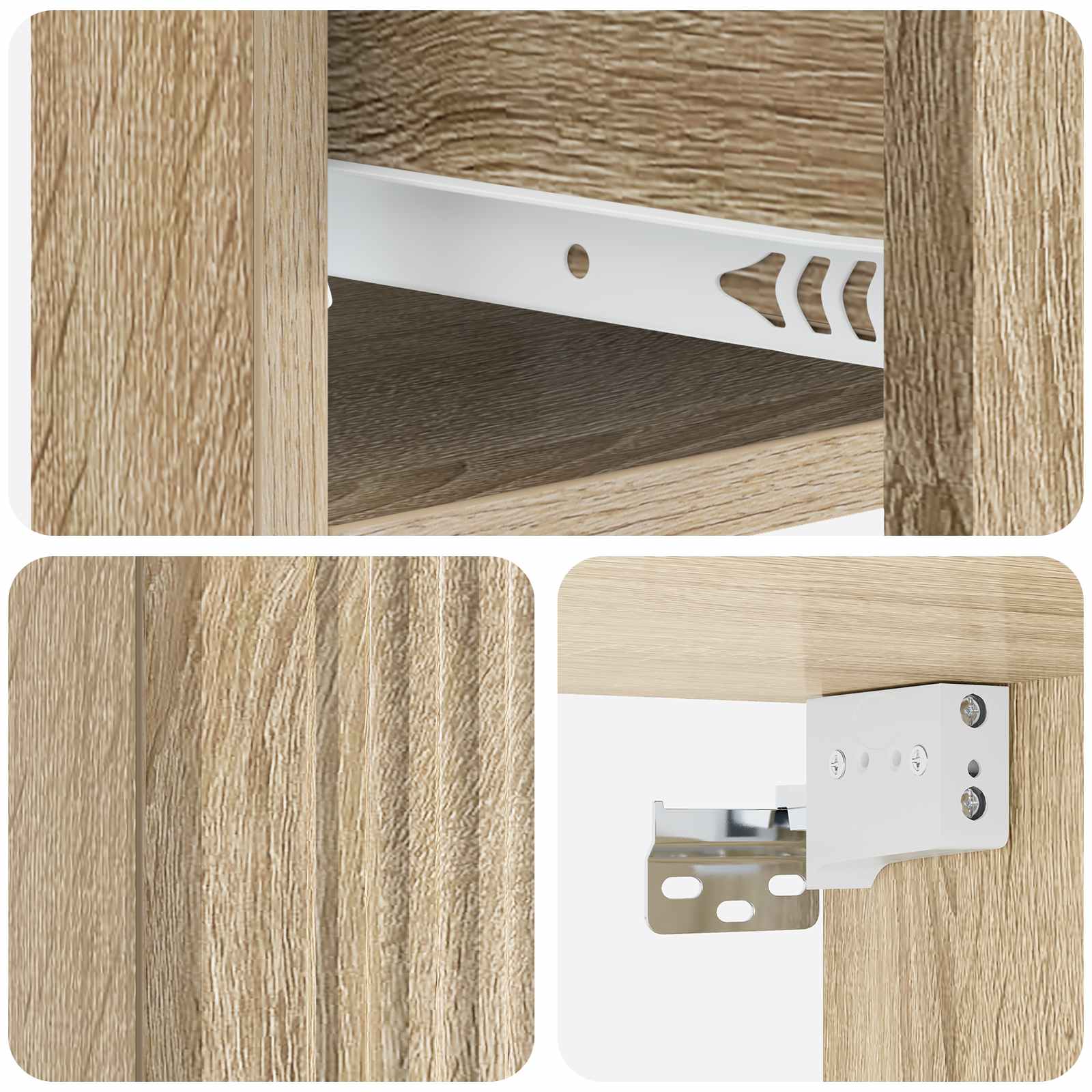 Stenski nočni omarici s predalom Sonoma hrast 33 x 34,5 x 20 cm - slika 7