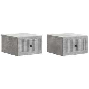 Nástěnný noční stolek 2 pcs Betonově šedá 33 x 34,5 x 20 cm - obrázek 2