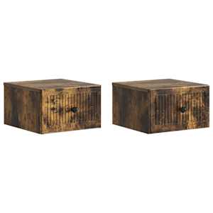 Nástěnný noční stolek 2 pcs Kouřový dub 33 x 34,5 x 20 cm - obrázek 2