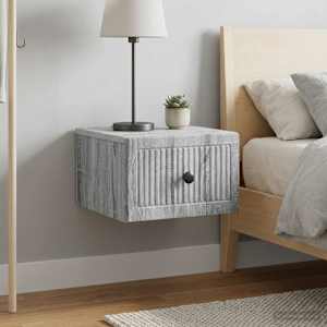 Stenski nočni omarici 2 kos Siva Sonoma 33 x 34,5 x 20 cm