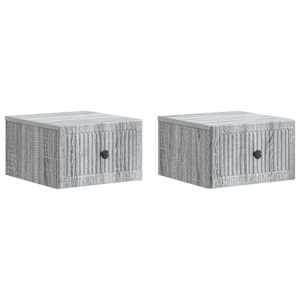 Nástěnný noční stolek 2 pcs Šedá sonoma 33 x 34,5 x 20 cm - obrázek 2
