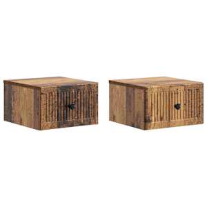 Nástěnný noční stolek 2 pcs Staré dřevo 33 x 34,5 x 20 cm - obrázek 2