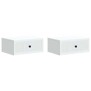 Noční skříňka 2 pcs Bílá 49 x 34,5 x 20 cm Kompozitní dřevo - obrázek 2