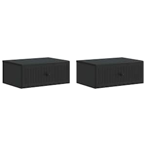 Noční skříňka 2 pcs Černá 49 x 34,5 x 20 cm Kompozitní dřevo - obrázek 2