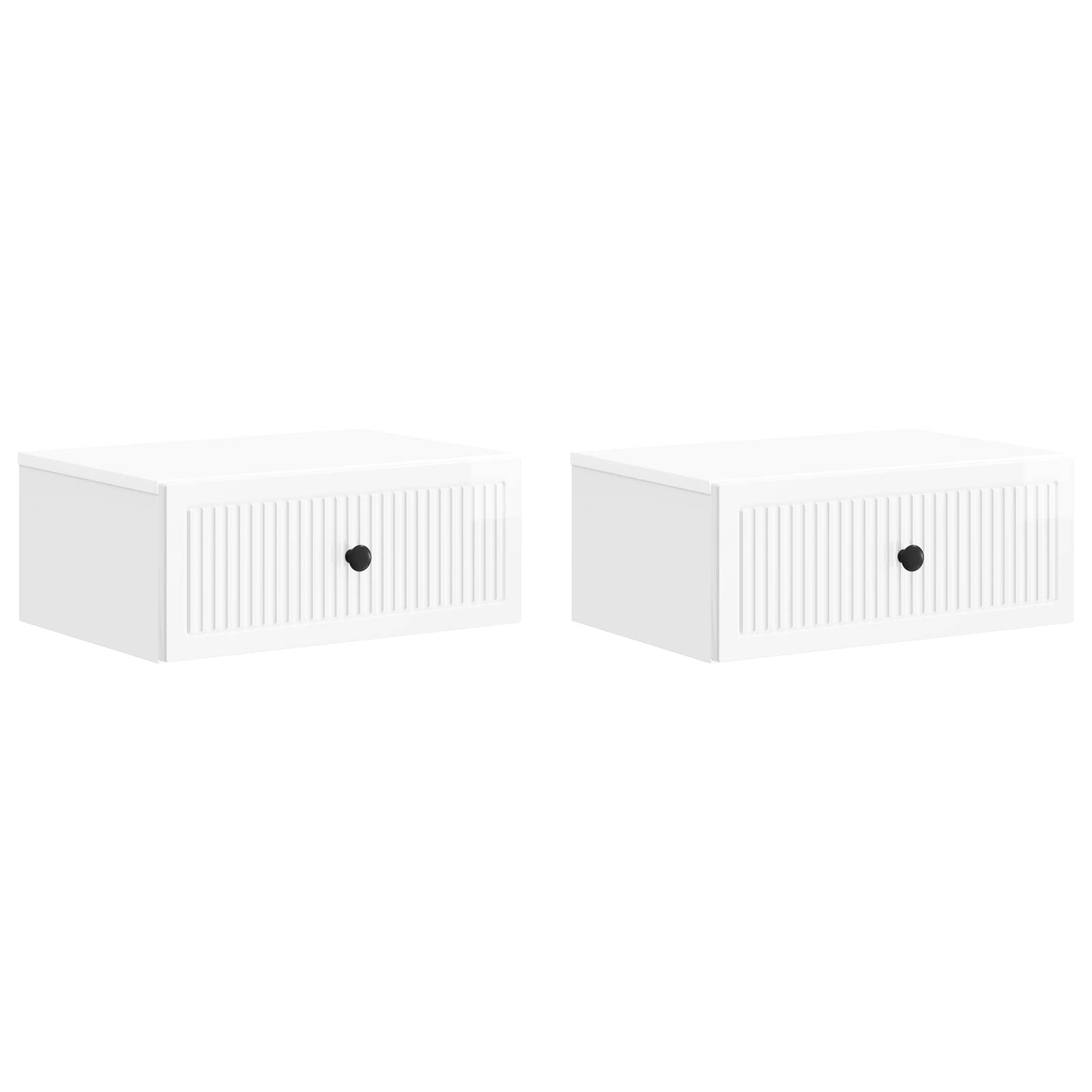 vidaXL Dulap de noapte 2 pcs Alb foarte lucios 49 x 34,5 x 20 cm