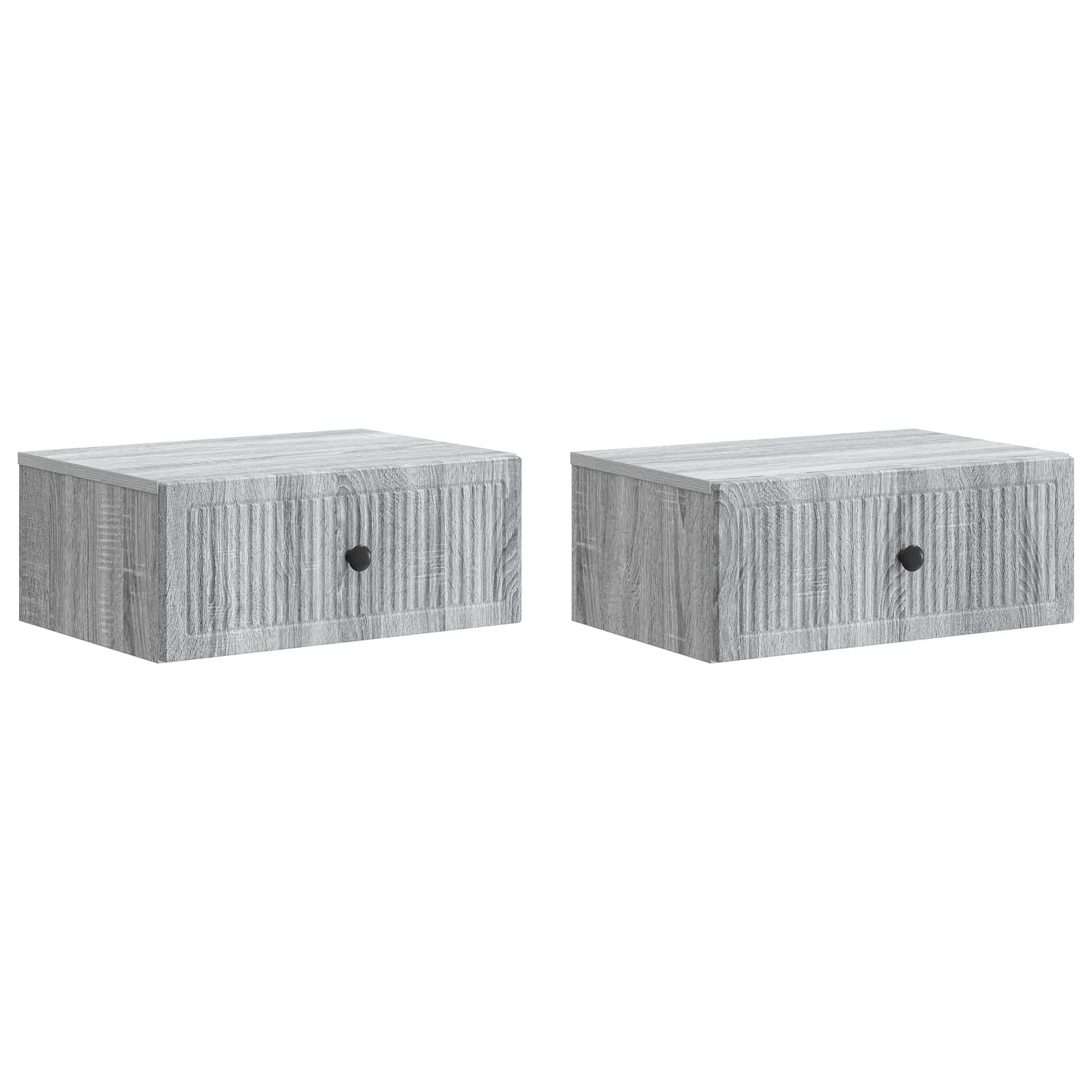 vidaXL Dulap de noapte cu sertar 2 pcs Sonoma gri 49 x 34,5 x 20 cm