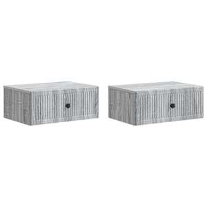 Noční skříňka se zásuvkou 2 pcs Šedá sonoma 49 x 34,5 x 20 cm - obrázek 2