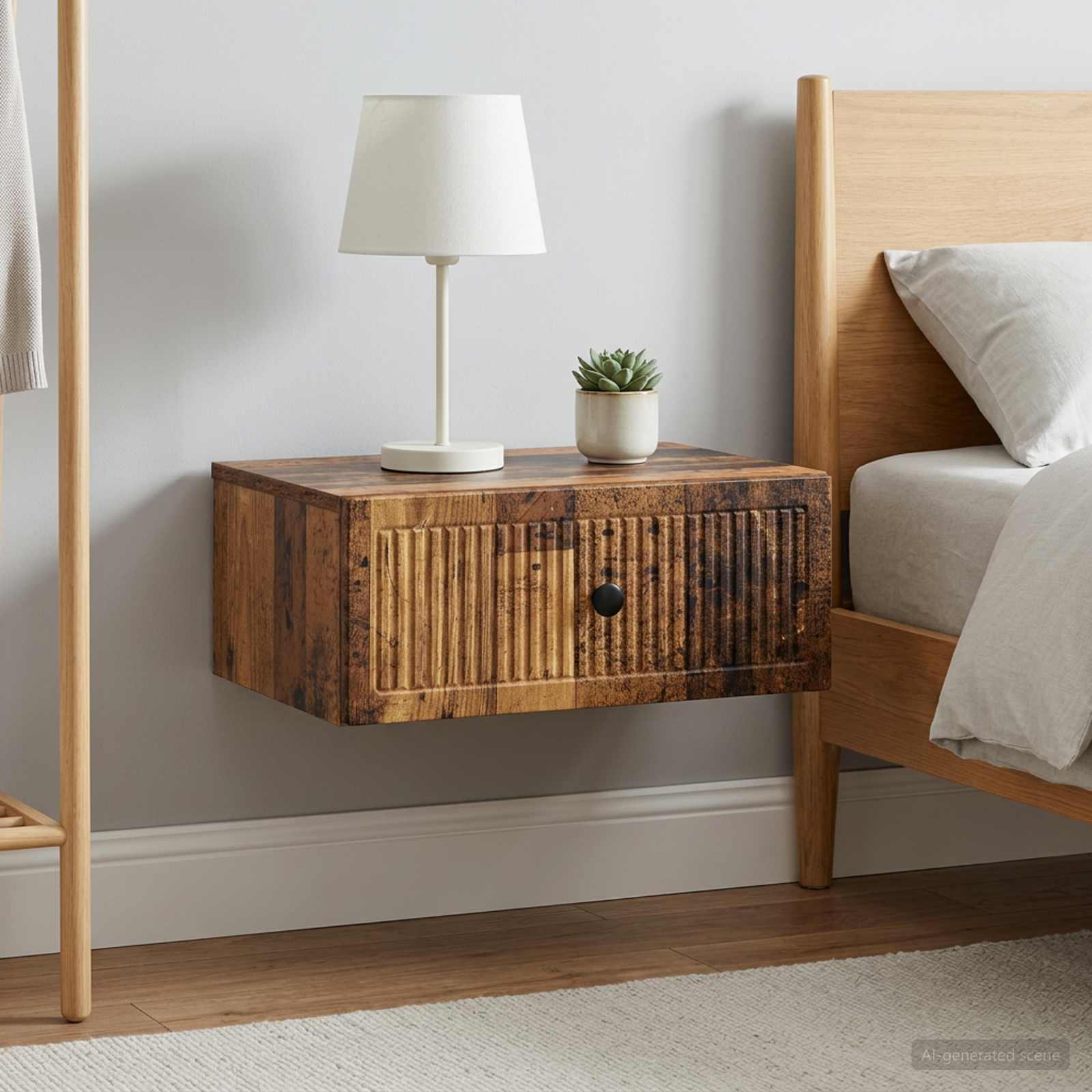 Κομοδίνο με συρτάρι 2 pcs Παλαιωμένο ξύλο 49 x 34,5 x 20 εκ.