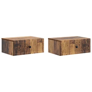 Noční skříňka se zásuvkou 2 pcs Staré dřevo 49 x 34,5 x 20 cm - obrázek 2