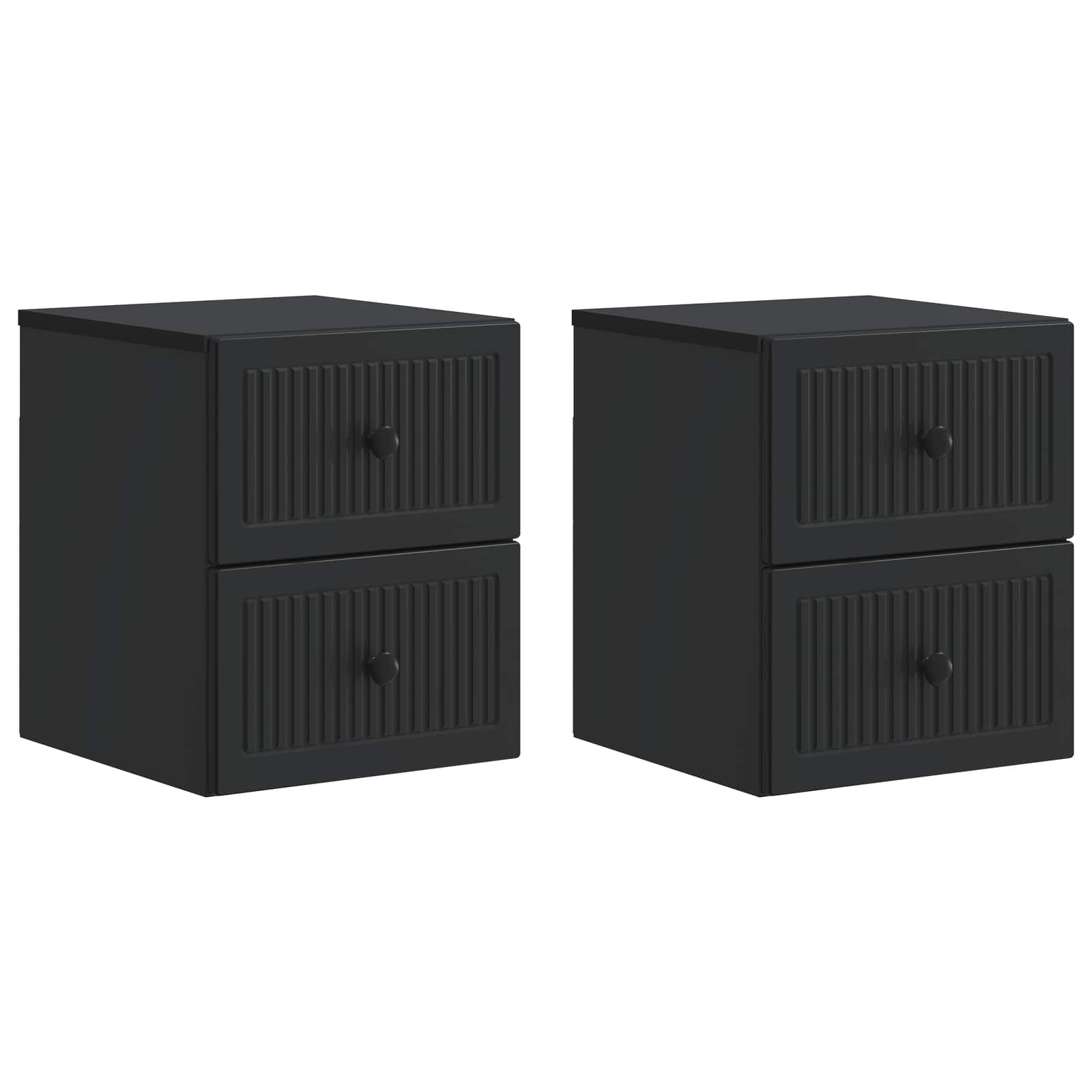 vidaXL Dulap de noapte suspendat 2 pcs Negru 33 x 34,5 x 40 cm