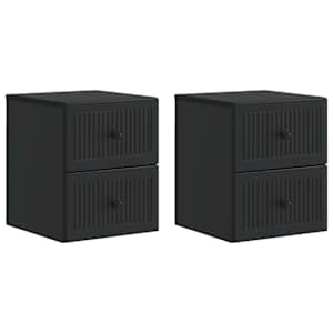 Stenski nočni omarici s predalom 2 pcs Črna 33 x 34,5 x 40 cm