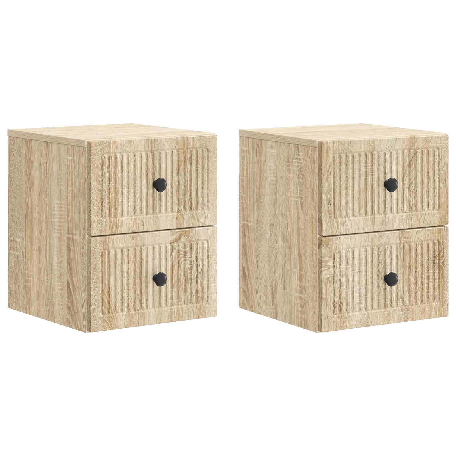 Nástěnný noční stolek 2 pcs Dub sonoma 33 x 34,5 x 40 cm