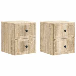 Nástěnný noční stolek 2 pcs Dub sonoma 33 x 34,5 x 40 cm - obrázek 2