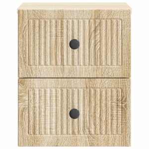 Nástěnný noční stolek 2 pcs Dub sonoma 33 x 34,5 x 40 cm - obrázek 7