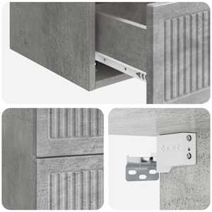Nástěnný noční stolek 2 pcs Betonově šedá 33 x 34,5 x 40 cm - obrázek 10