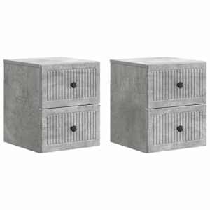 Nástěnný noční stolek 2 pcs Betonově šedá 33 x 34,5 x 40 cm - obrázek 2