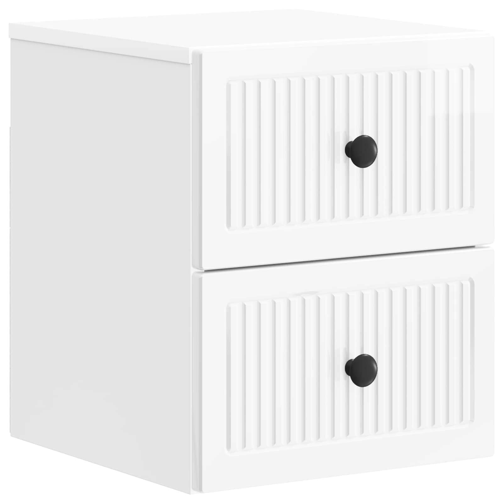 vidaXL Dulap de noapte suspendat Alb foarte lucios 33 x 34,5 x 40 cm