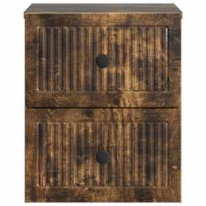 Nástěnný noční stolek 2 pcs Kouřový dub 33 x 34,5 x 40 cm - obrázek 7