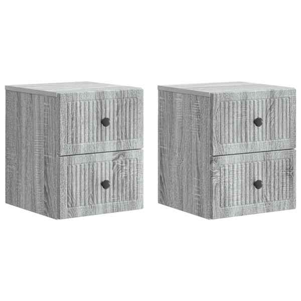 vidaXL Seinale kinnitatav &ouml;&ouml;tis 2 tk Hall Sonoma 33 x 34,5 x 40 cm