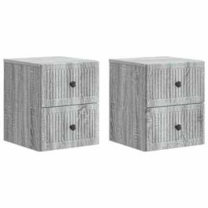 Nástěnný noční stolek 2 pcs Šedá sonoma 33 x 34,5 x 40 cm - obrázek 1