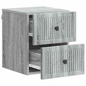 Nástěnný noční stolek 2 pcs Šedá sonoma 33 x 34,5 x 40 cm - obrázek 4