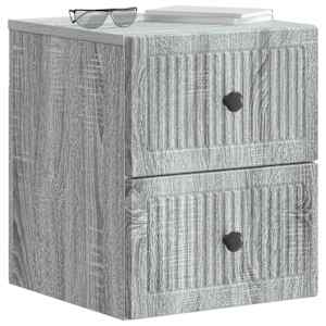 Nástěnný noční stolek 2 pcs Šedá sonoma 33 x 34,5 x 40 cm - obrázek 2