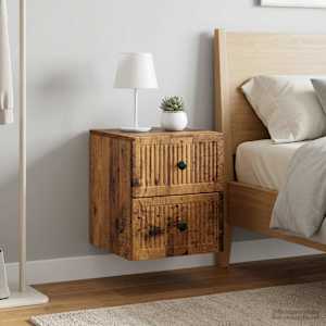 Nástěnný noční stolek 2 pcs Staré dřevo 33 x 34,5 x 40 cm - obrázek 4
