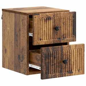 Nástěnný noční stolek 2 pcs Staré dřevo 33 x 34,5 x 40 cm - obrázek 6