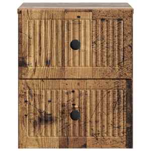 Nástěnný noční stolek 2 pcs Staré dřevo 33 x 34,5 x 40 cm - obrázek 7